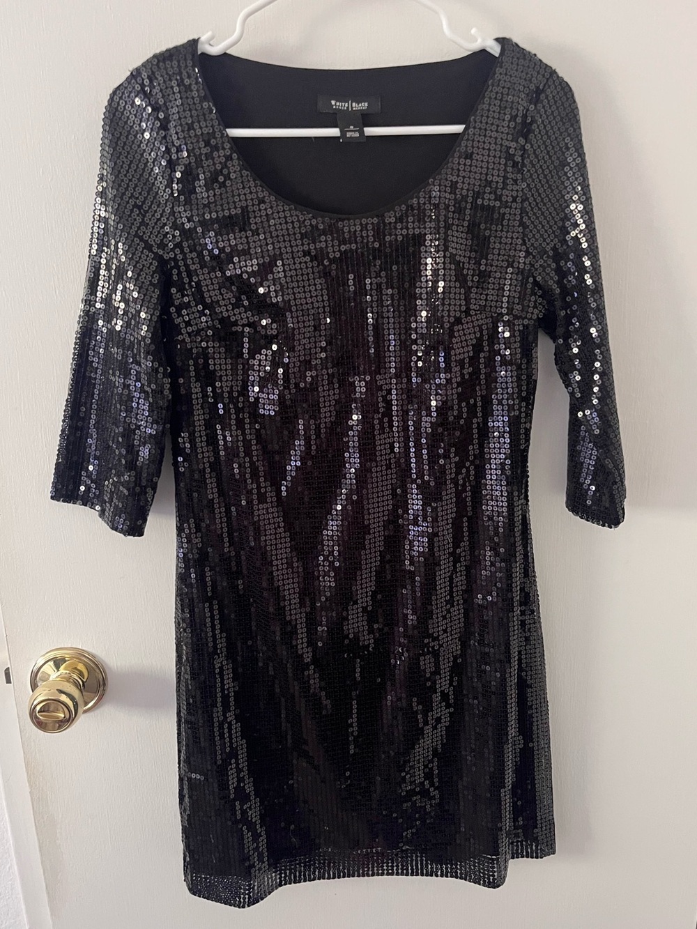 White House Black Market Sequin Long Sleeve Mini Dress Sparkly Party Small